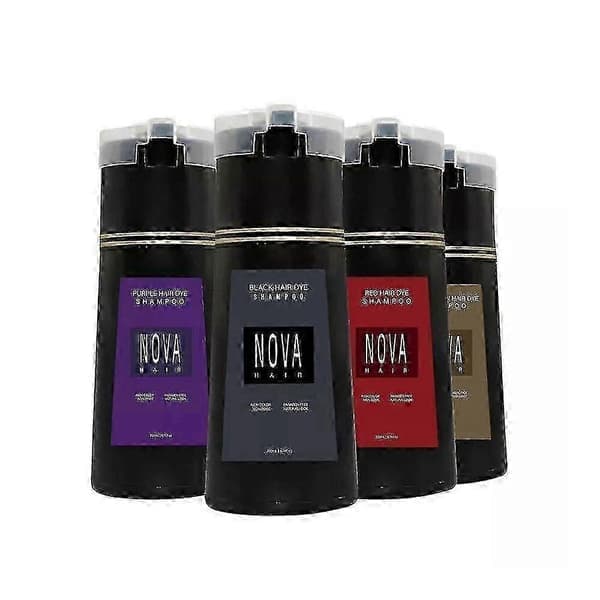 Nova Hårfarve Shampoo, Nova Hår Instant Farve Shampoo, Hårfarve Shampoo til Hår - HF (Sort)