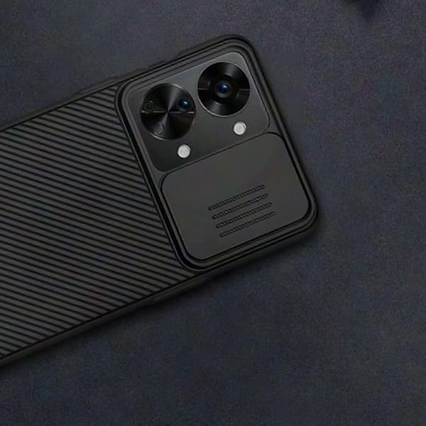 Beskyttende bakdeksel for OnePlus Nord 2T 5G med skyvbart linsedeksel, støtsikkert telefondeksel Blue