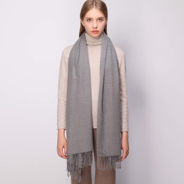 Dame Tørklæder Pashmina Sjaler og Wraps til Bryllupssjaler til Kvinder Vinter Grå Grey