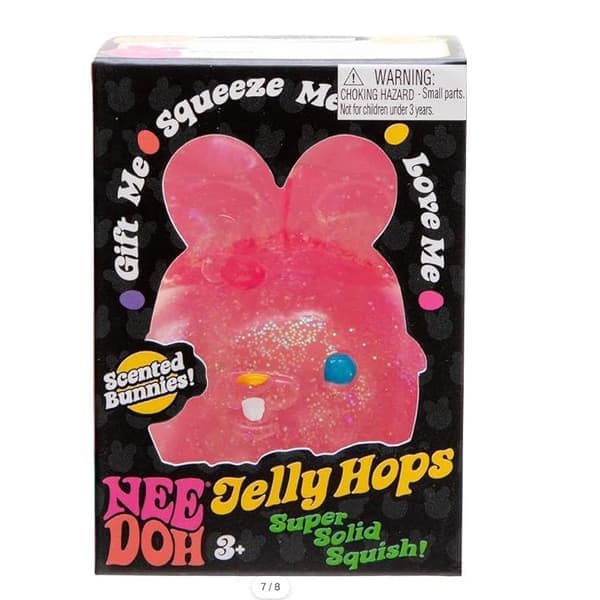 NeeDoh Jelly Hops Glitter Rabbit Squeeze Toy - Pink