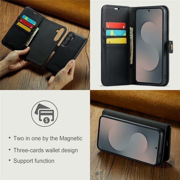 DG MING Samsung S25 FE 2-i-1 Magnetiskt Plånboksfodral - Svart