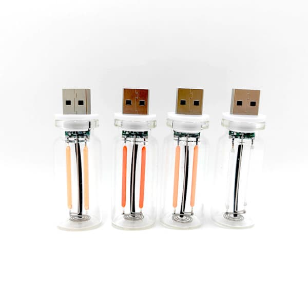USB Bil Nattlampa, Dimbar, Interiörbelysning, Retro Mini Gränssnitt Röd 2 laddning Red 2 loading