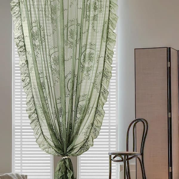 Grønne blonde gardiner 2 stk Sort 140*160cm Black 140*160cm