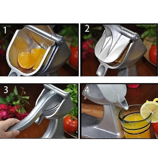 Robust manuell apelsin- och citronpress i metall, 23 cm