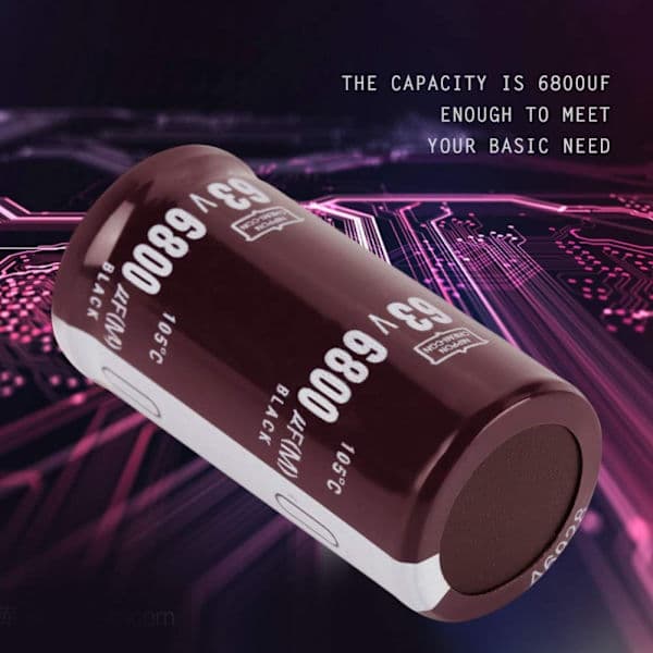 2 st elektrolytkondensatorer 63V 6800uF elektronisk komponent