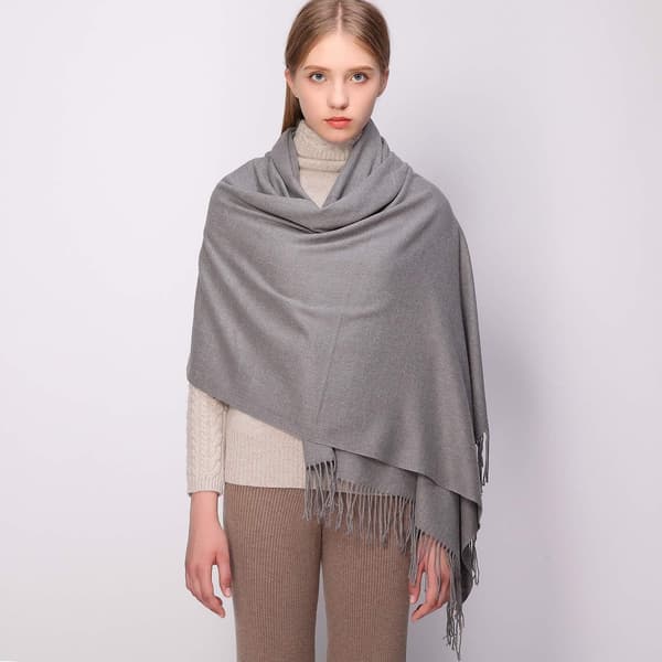 Dame Tørklæder Pashmina Sjaler og Wraps til Bryllupssjaler til Kvinder Vinter Grå Grey
