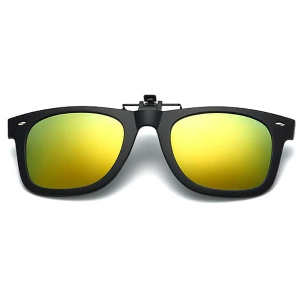 Clip-on solbriller Wayfarer - Reflekterende gull speilglass Gull