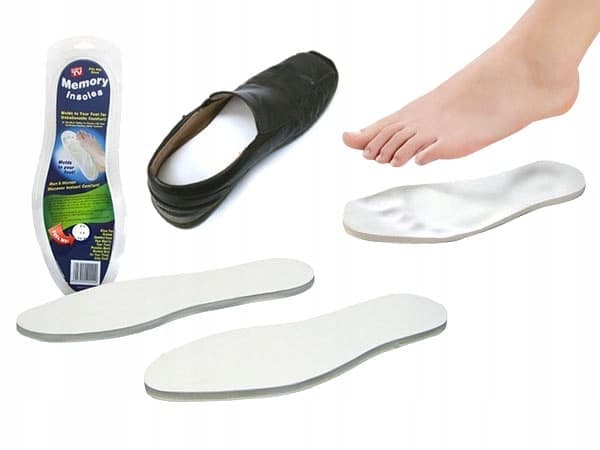 Skoinnlegg / Såler til Sko - Memory Foam - 35-43 Hvit