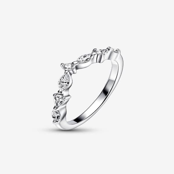 Pandora - P Timeless Wish Sparkling Alternating Ring - Sterling Silver Omkrets: 50mm