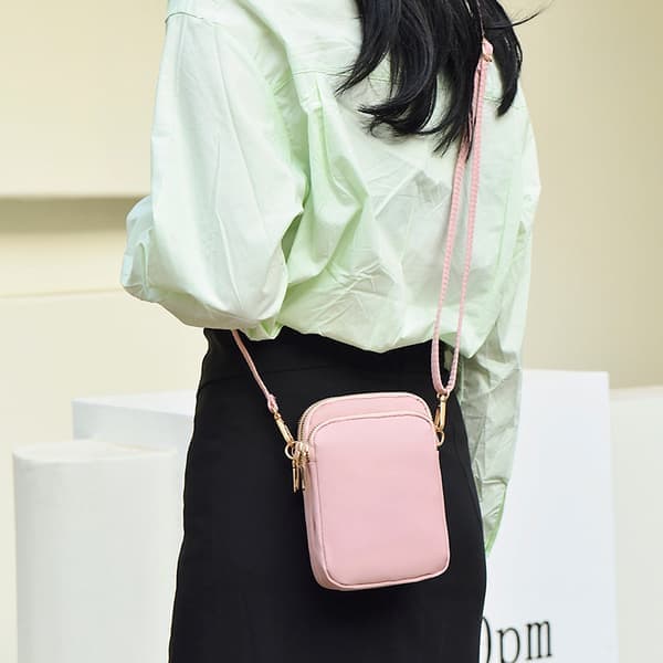 Crossbody Telefonväska Dam, Nylon Dam Mobiltelefonväskor Rosa pink