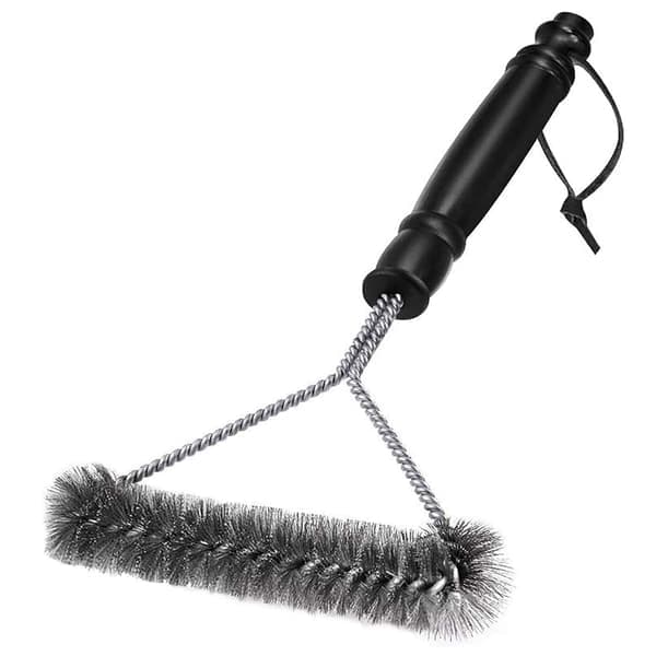 Grillborste - Triangulära borst i rostfritt stål för snabb och effektiv rengöring av alla grillar (30 cm)