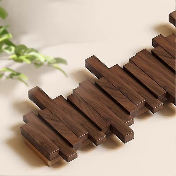 Klesstativ i tre, piano-design, veggmontert, multifunksjonelt, sammenleggbart, estetisk romdekorasjon, bøk, 4 kroker Beech 4 Hooks