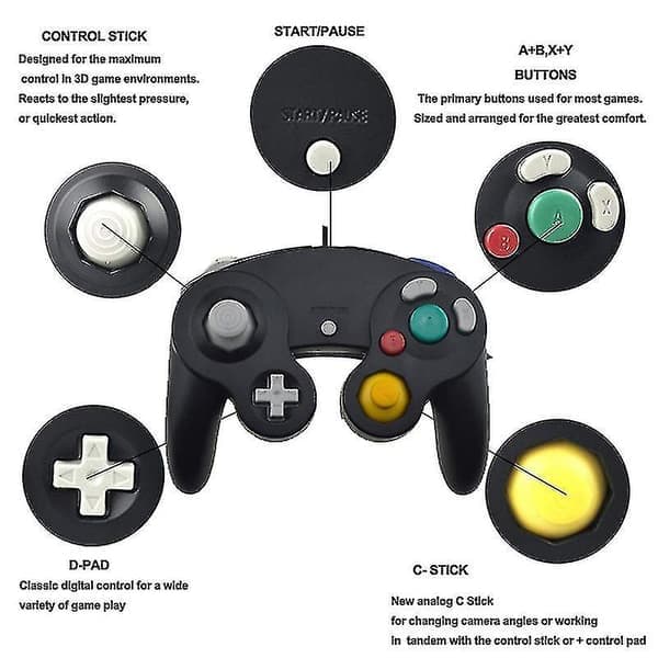 Trådlös Gamecube-kontroller, USB-ansluten, för Nintend, för Ngc Gc-kontroll, för Mac-dator, PC-spelskontroller