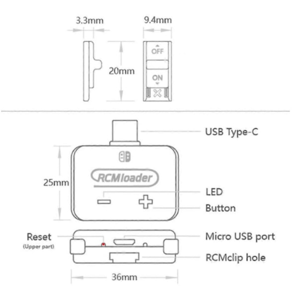 V5 RCM Loader Auto Clip Jig Værktøj til Switch NS Konsol med USB Kabel Indbygget Program