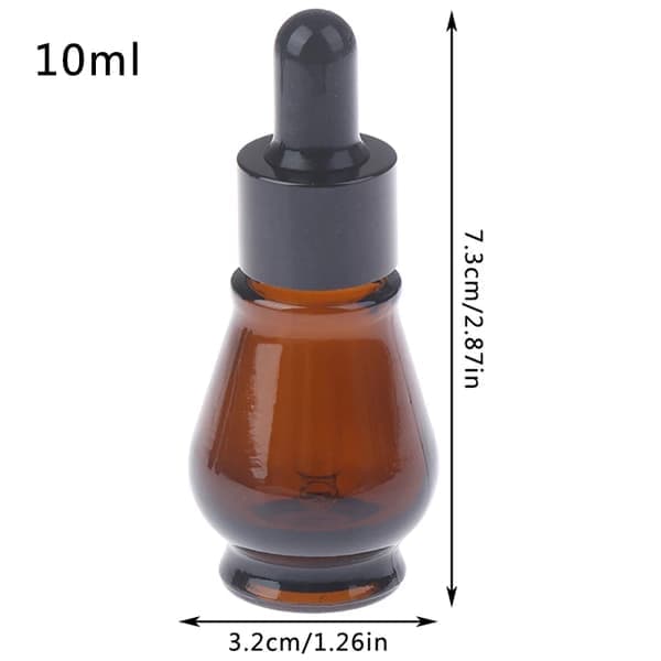 10/20/30 ml ravfarget dråpeflaske for eterisk olje parfyme pipette påfyllbare flasker tom beholder