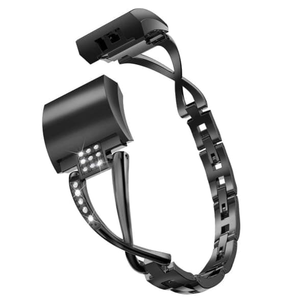Rhinestone Krystal Armbånd Til Fitbit Charge 6 Sort Sort Black