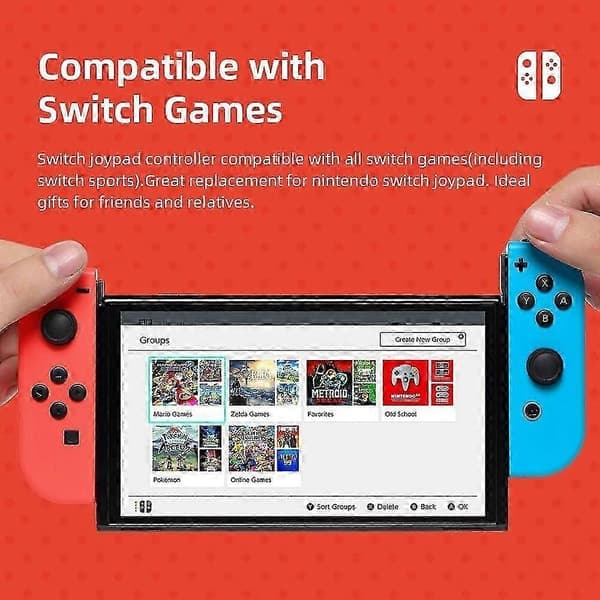 Joycon Trådlös Handkontroll för Nintendo Switch, Stöder Väckningsfunktion, Vänster Höger Fjärrkontroll med Handledsrem Blå Gul Blue Yellow