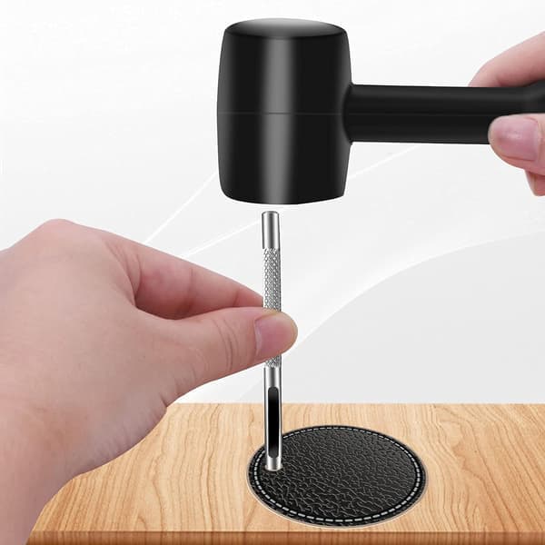 120-dele læderknapsæt med hammer, 12,5 mm metalknapper til tøj og tasker