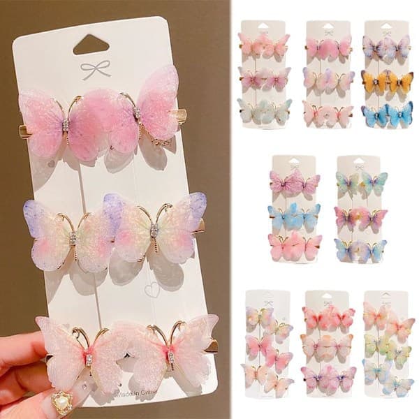 6 kpl perhoshiusklipsit minileukaklipsi hiusneula naisille ja tytöille E 6ST E 6PCS E 6PCS