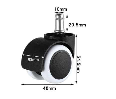 Kontorstolhjul, 5-pakning, passer til IKEA-stol (10 mm x 20,5 mm) Kraftig