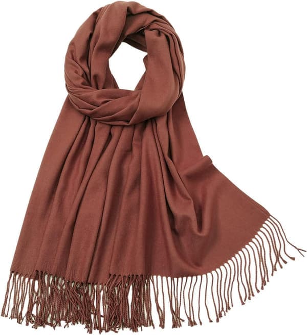 Dame Tørklæder Pashmina Sjaler og Wraps til Bryllup Tørklæder til Kvinder Vinter Rødbrun Reddish Brown
