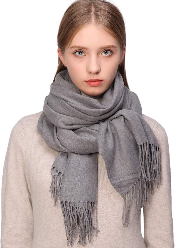 Dame Tørklæder Pashmina Sjaler og Wraps til Bryllupssjaler til Kvinder Vinter Grå Grey