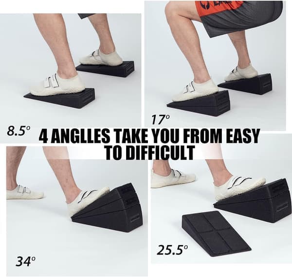 Squat Wedge Block, 3 Dele 30 cm Benstrækker, Skum Wedge Board til Squats