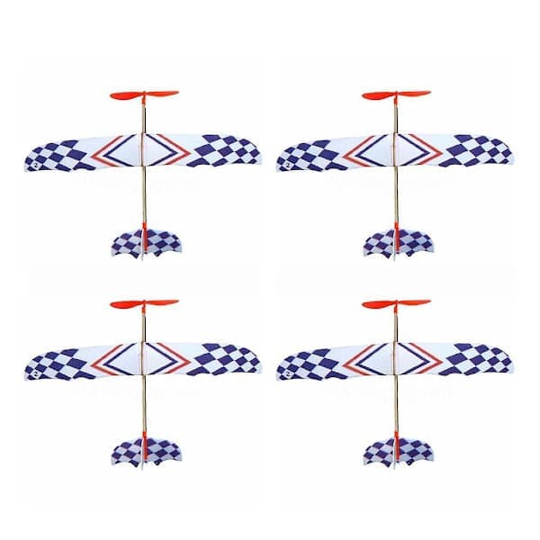4x Elastisk Gummibåndsdrevet DIY Skumflymodel Sæt Fly Pædagogisk Legetøj
