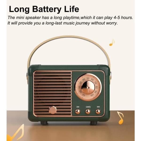 Retro Bluetooth-högtalare Trådlös Mini-högtalare, Portabel Utomhus Bl