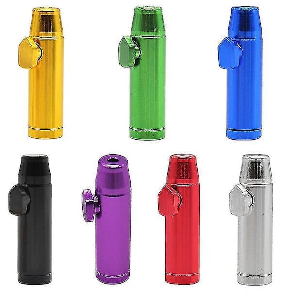 Metallisk Flat Kule Sniffer Snorter Dispenser Sølv