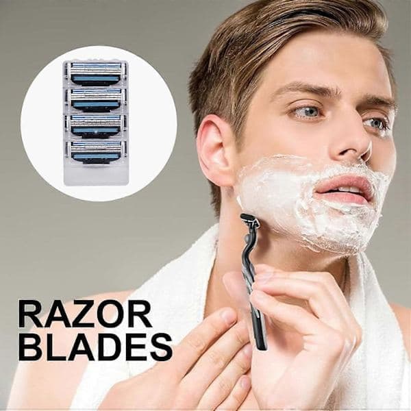12 manuelle barberblade til Gillette Mach 3-barbermaskiner, 3-lags erstatning