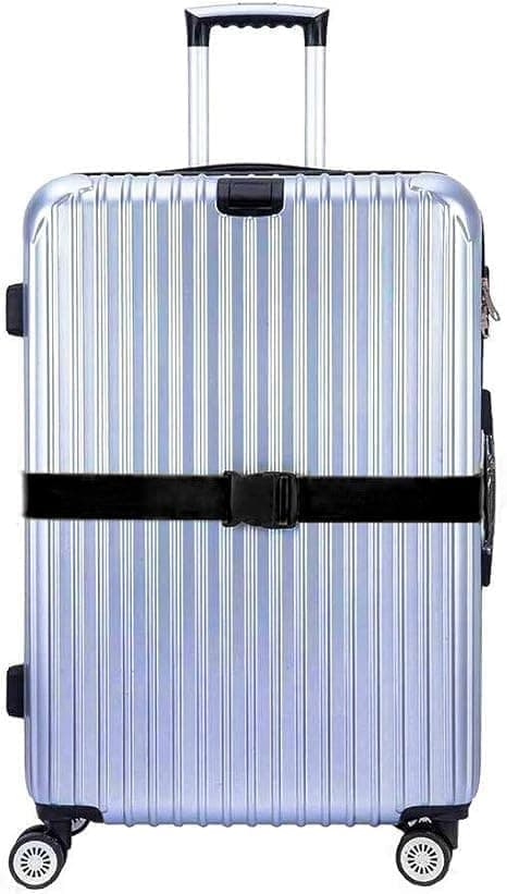 4-pack resväskeband för resväskor, bagageremmar, resetillbehör, multifunktionella, svarta Black