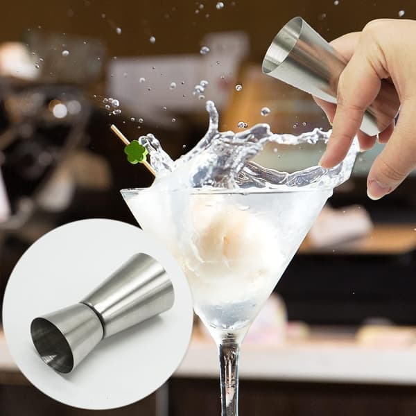 25 ml/50 ml Jigger i rustfritt stål, dobbel målekkopp for sprit, dobbel jigger for bar, cocktailshotmål