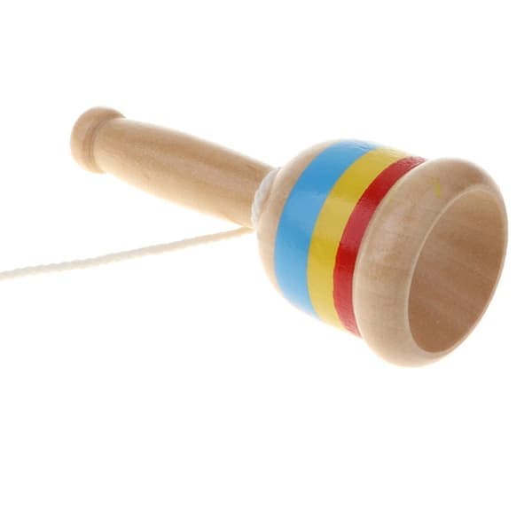8x Trä Målade Kendama Skicklighetsboll Kopp Barn Kendama Pedagogisk Leksak Vit