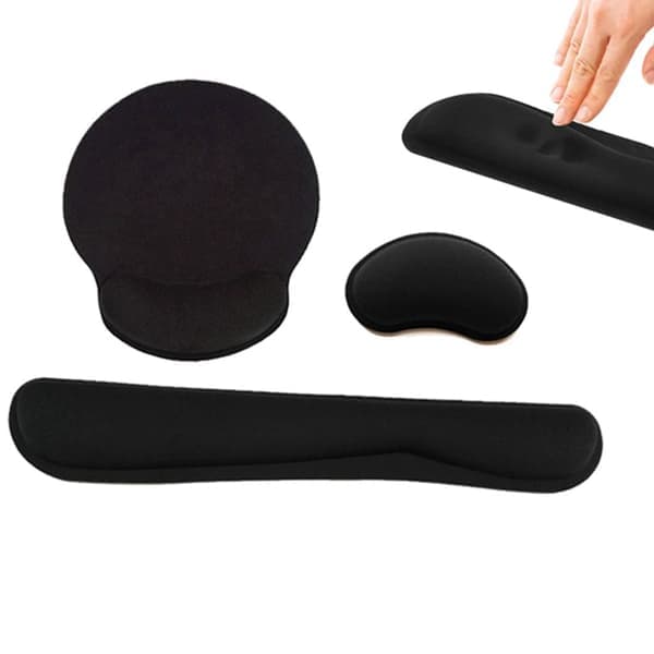 3 stk. tastatur håndleddsstøtte, håndleddspute, musematte-sett