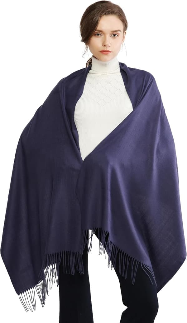 Dame Tørklæder Pashmina Sjaler og Wraps til Bryllup Tørklæder til Kvinder Vinter Navy Navy