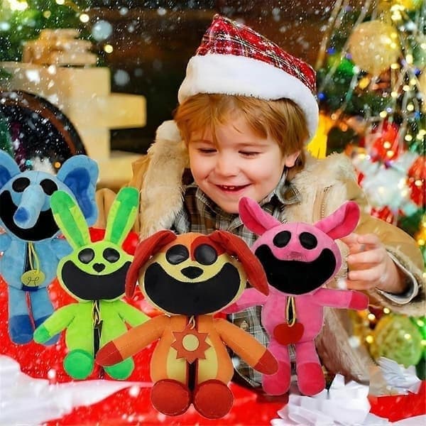 4 kpl Hoppy Plush Smiling Creatures pehmolelu tyyny nukke lelu PP Luku 3 Deep Sleep