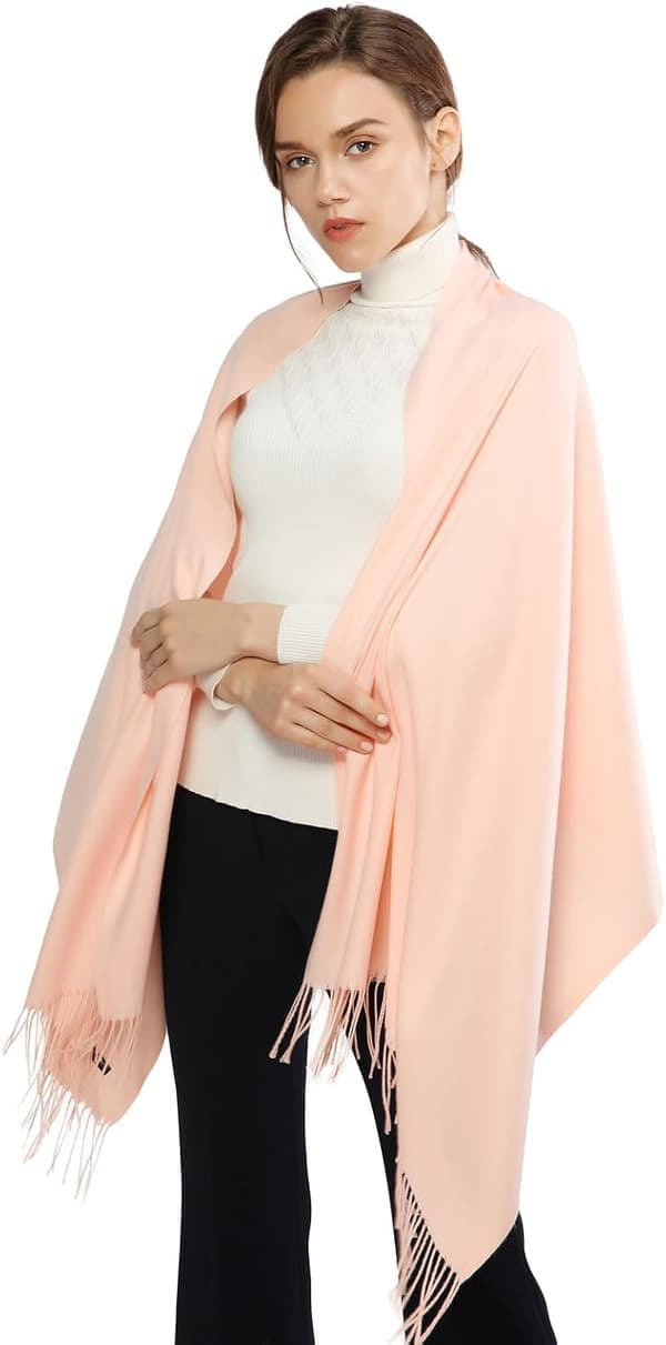 Dame Tørklæder Pashmina Sjaler og Wraps til Bryllup Tørklæder til Kvinder Vinter Pink-2 Pink-2