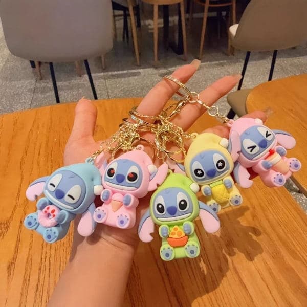 Ny Stitch blind box trendy legetøj håndholdt kontor gavepose vedhæng nøglering Crispy Pizza Crispy Pizza