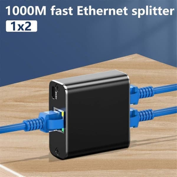1000 Mbps netværkssplitter Ethernet-splitter til 2 pc-bærbare computere Netværk RJ45-splitter 1 ind 2 ud Gigabit