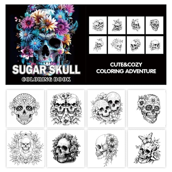 Mandala Dyremalebok for Voksne | 24 Akvarellkunst-sider]skull] skull