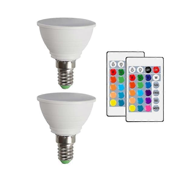 E14 LED Pære Smart Lampe Farve Spotlight Neonskilt RGB med Controller Lys Belysning Dæmpbar