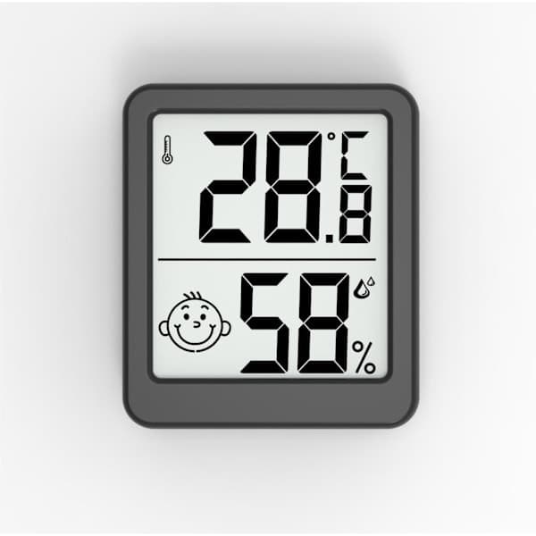 Trådløst Termometer og Hygrometer Indendørs/Udendørs - Hvid/Sort sort black