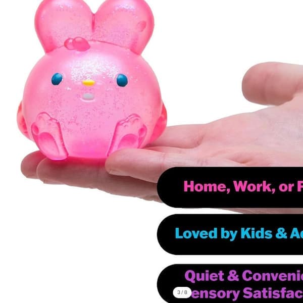 NeeDoh Jelly Hops Glitter Rabbit Squeeze Toy - Pink