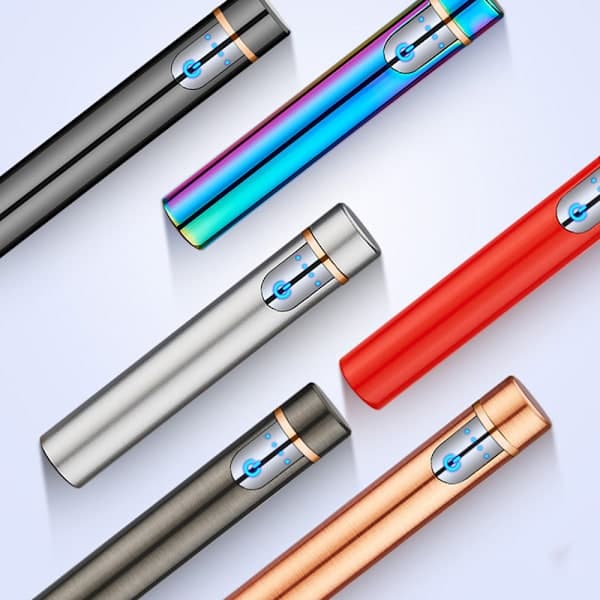 Mini Touch Sensor Flameless Lighter Bærbar USB Genopladelig Vindtæt Lighter Sort Black