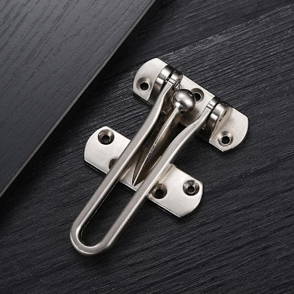 Säkerhetslås för ytterdörr, zinklegeringslås för hem, sovrum, hotell, stöldskydd, silver med set, silver