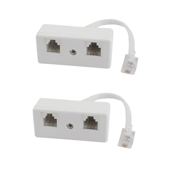 2x 6p4c RJ11 han til dobbelt hun RJ11 telefonlinjesplitteradapter