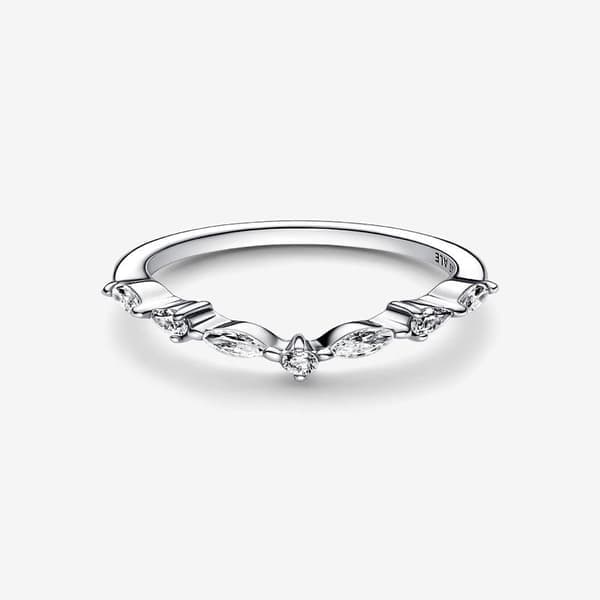 Pandora - P Timeless Wish Sparkling Alternating Ring - Sterling Silver Omkrets: 50mm