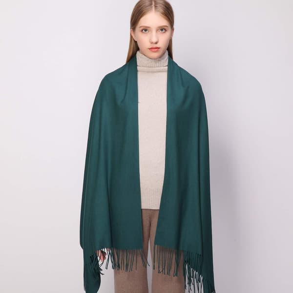 Dame Tørklæder Pashmina Sjaler og Wraps til Bryllup Sjaler til Kvinder Vinter Grøn Green
