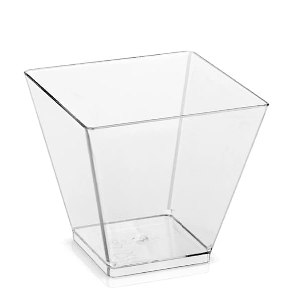 50-pak firkantede dessertkopper 120 ml plastik serveringskopper til mousse, sort